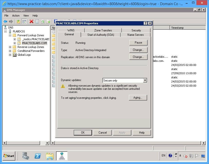 Practice Labs screenshot.